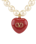 Valentino Coeur Royal Necklace, &pound;375, Jewellery, Gold/White, Enamel Coated Ceramic/Faux Pearl, Other view