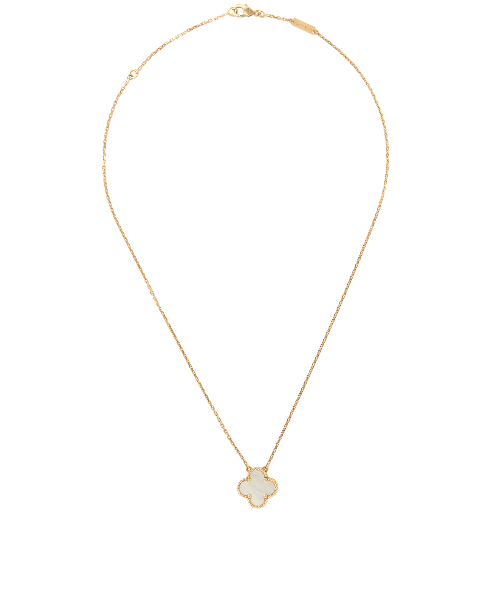 Van Cleef & Arpels Vintage Alhambra Pendant, &pound;2,250, Jewellery, Gold, Mother of Pearl/Yellow Gold, Back view