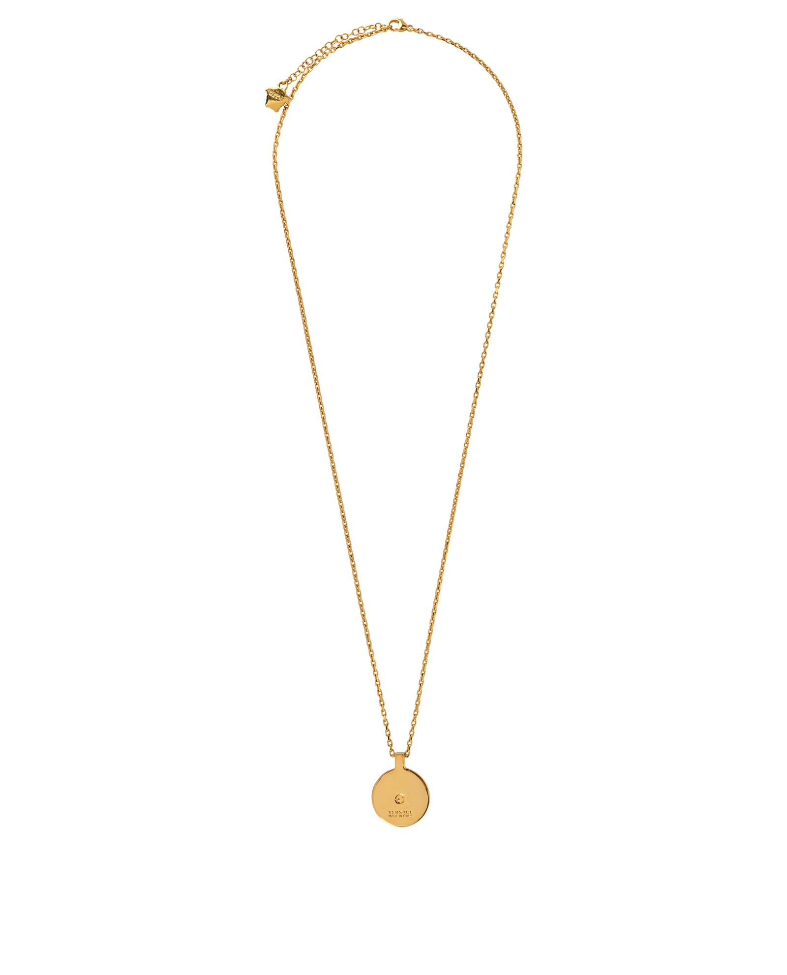 Versace Medusa Pendant Necklace, &pound;110, Jewellery, Gold, Brass, Back view