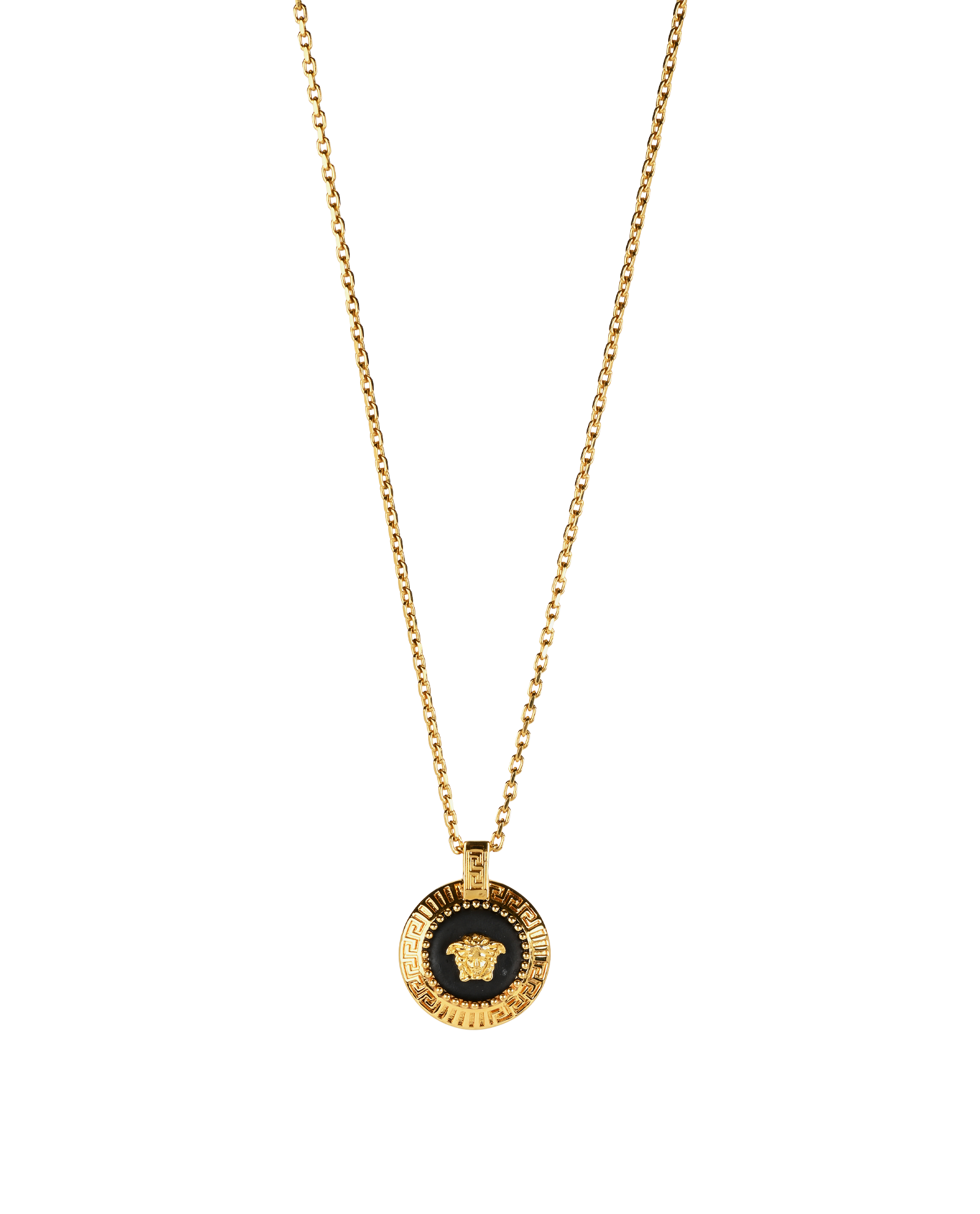 Versace Medusa Pendant Necklace, &pound;110, Jewellery, Gold, Brass, Other view