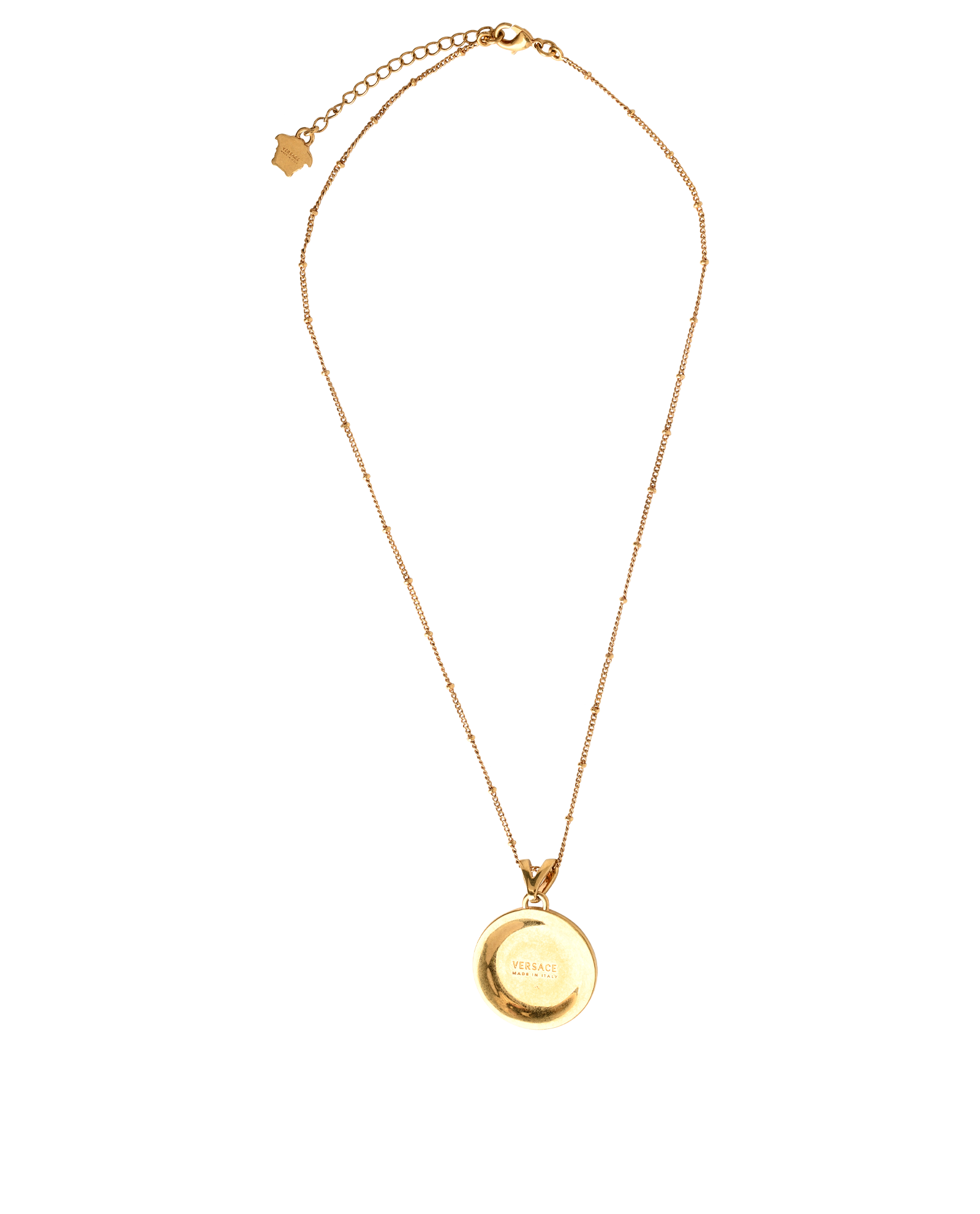 Versace Medusa Necklace, &pound;250, Jewellery, Gold/Silver, Brass, Back view