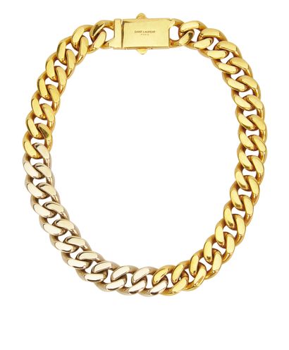 Saint Laurent Bi-Colour Curbed Chain Choker, front view