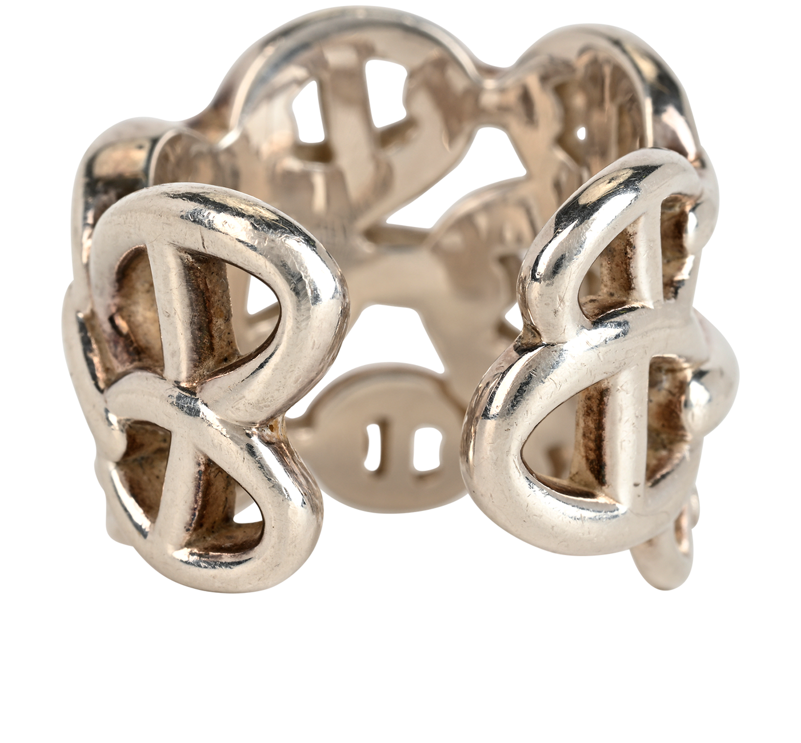Hermes Chaine D'Ancre Enchainee Ring, &pound;395, Jewellery, Silver, Silver, Back view