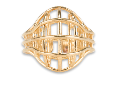 Bottega Veneta Outline Ring, &pound;120, Jewellery, Gold, Sterling Silver, Front view