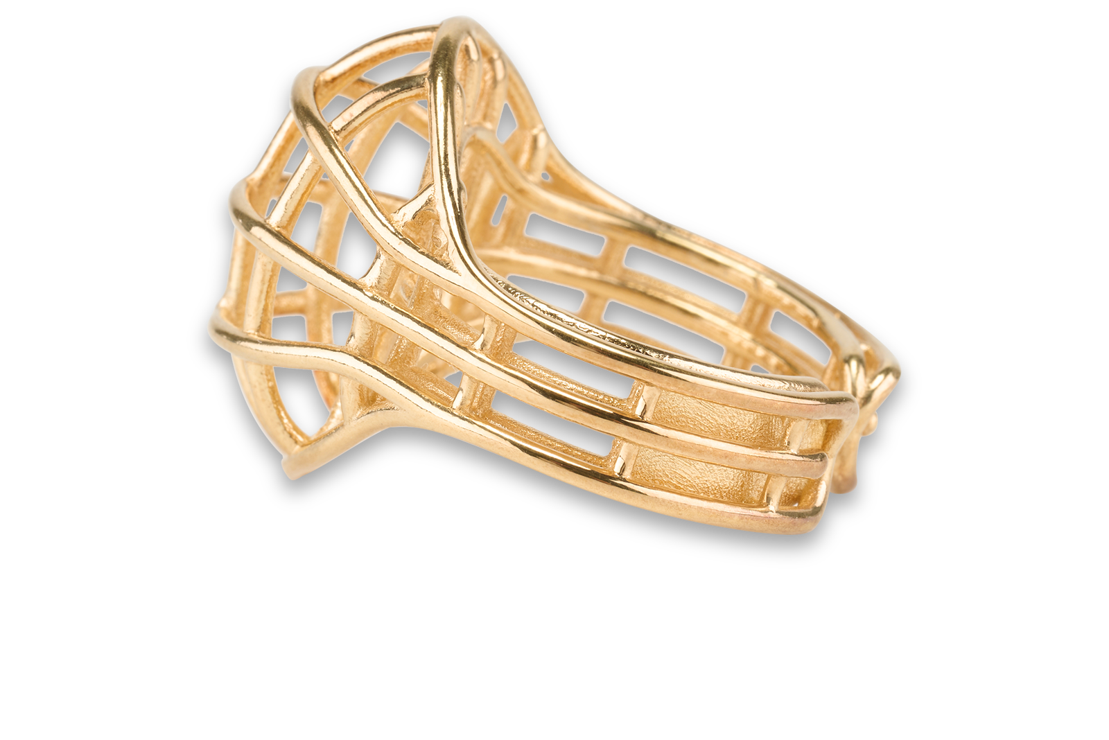 Bottega Veneta Outline Ring, &pound;120, Jewellery, Gold, Sterling Silver, Bottom view