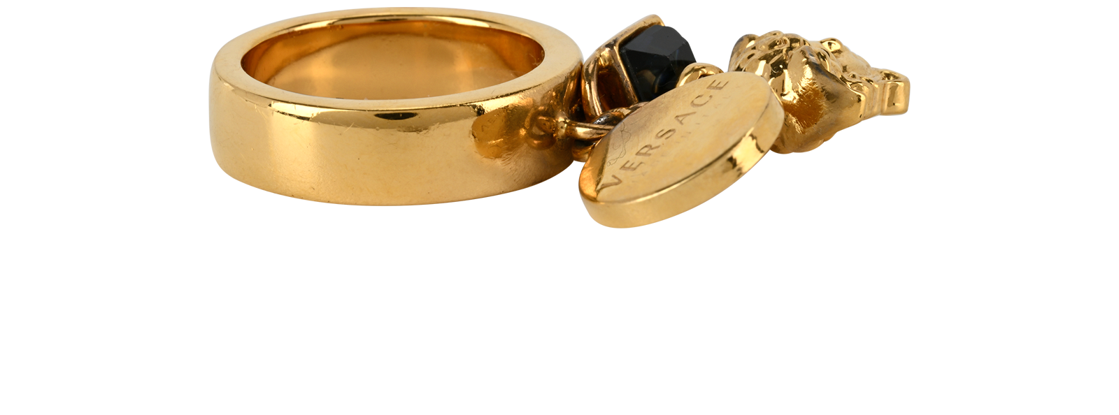 Versace Medusa Ring, &pound;130, Jewellery, Gold, Brass, Side view