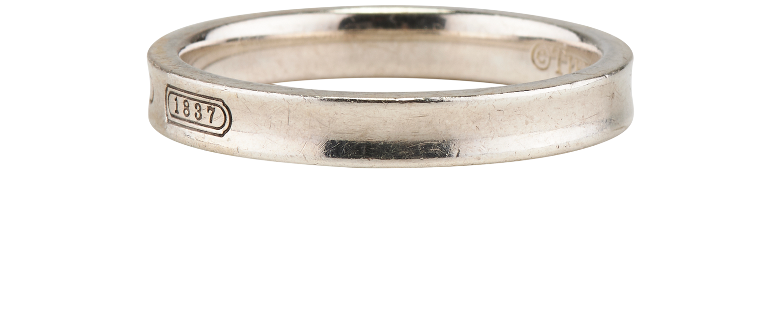 Tiffany & Co 1837 Narrow Ring, &pound;175, Jewellery, Silver, Silver, Bottom view