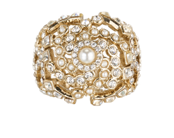 Chanel C19B Camellia Crystal Pearl Ring