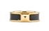 Hermes Athena Stud Ring, &pound;175, Jewellery, Black/Gold, Leather, Front view