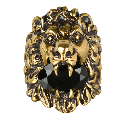 Gucci Lion Head Ring, &pound;150, Jewellery, Gold, Brass, Front view