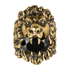Gucci Lion Head Ring, Brass, Gold, Sz R, DB/B, 3*