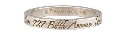 Tiffany & Co 727 Fifth Avenue New York Ring, &pound;90, Jewellery, Silver, Silver, Front view