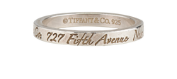 Tiffany & Co 727 Fifth Avenue New York Ring, Silver 925, Sz Q-R, DB, 2*