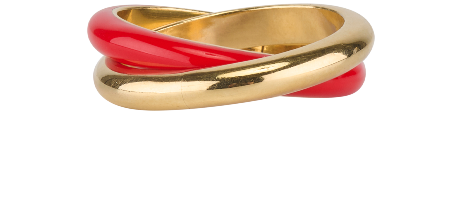 Bottega Veneta Essentials Chili Ring, &pound;90, Jewellery, Gold/Red, Silver/Yellow Gold, Back view