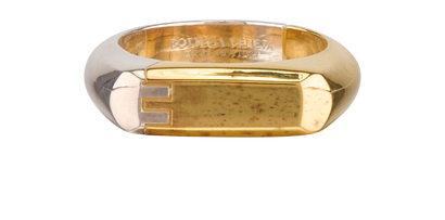 Bottega Veneta Hinge Ring, &pound;120, Jewellery, Gold, Sterling Silver/Yellow Gold Plated, Front view