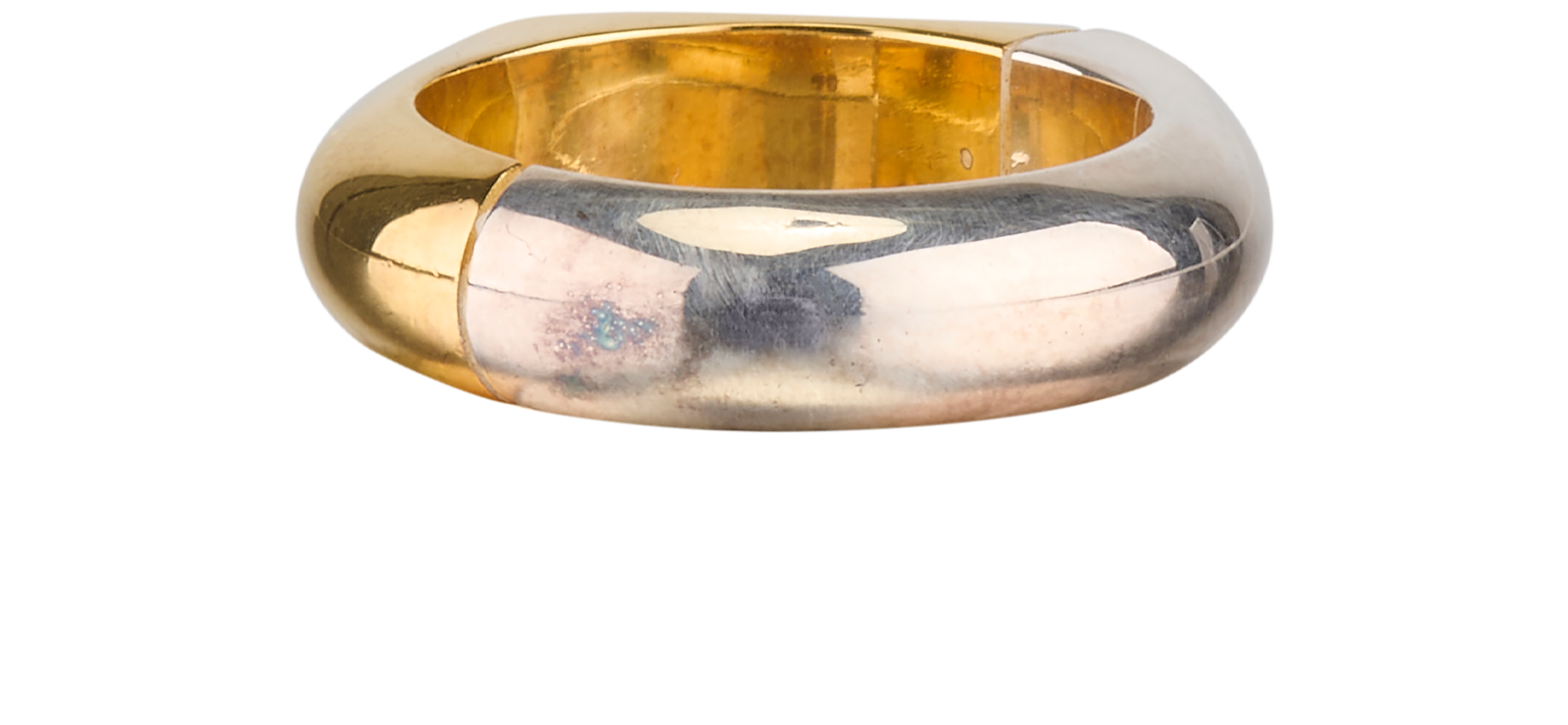 Bottega Veneta Hinge Ring, &pound;120, Jewellery, Gold, Sterling Silver/Yellow Gold Plated, Back view