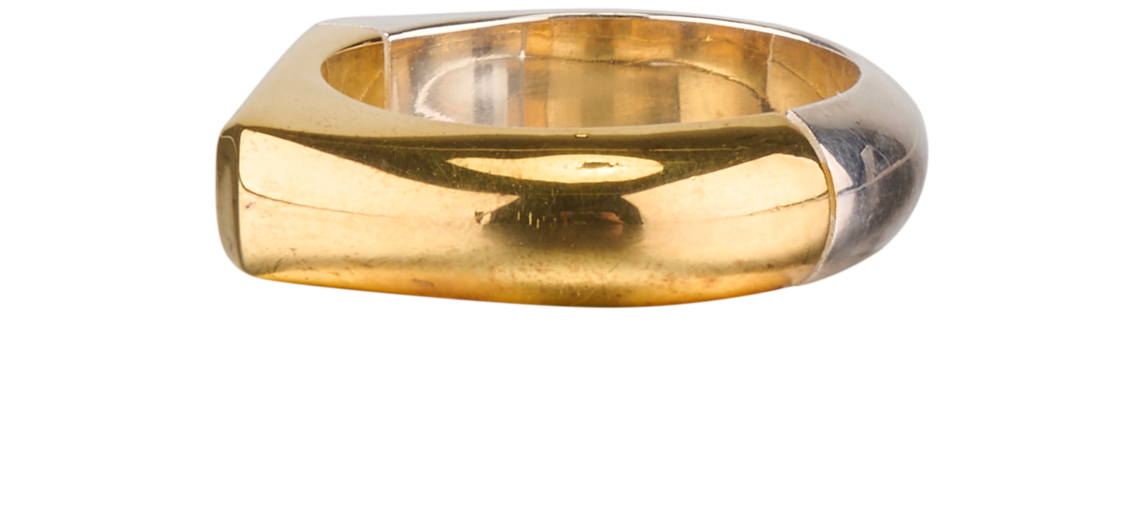 Bottega Veneta Hinge Ring, &pound;120, Jewellery, Gold, Sterling Silver/Yellow Gold Plated, Bottom view