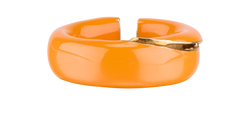 Bottega Veneta Fold Ring,Enamel/Gold Plated/Silver925,Orange,Sz Q,DB/B,3*