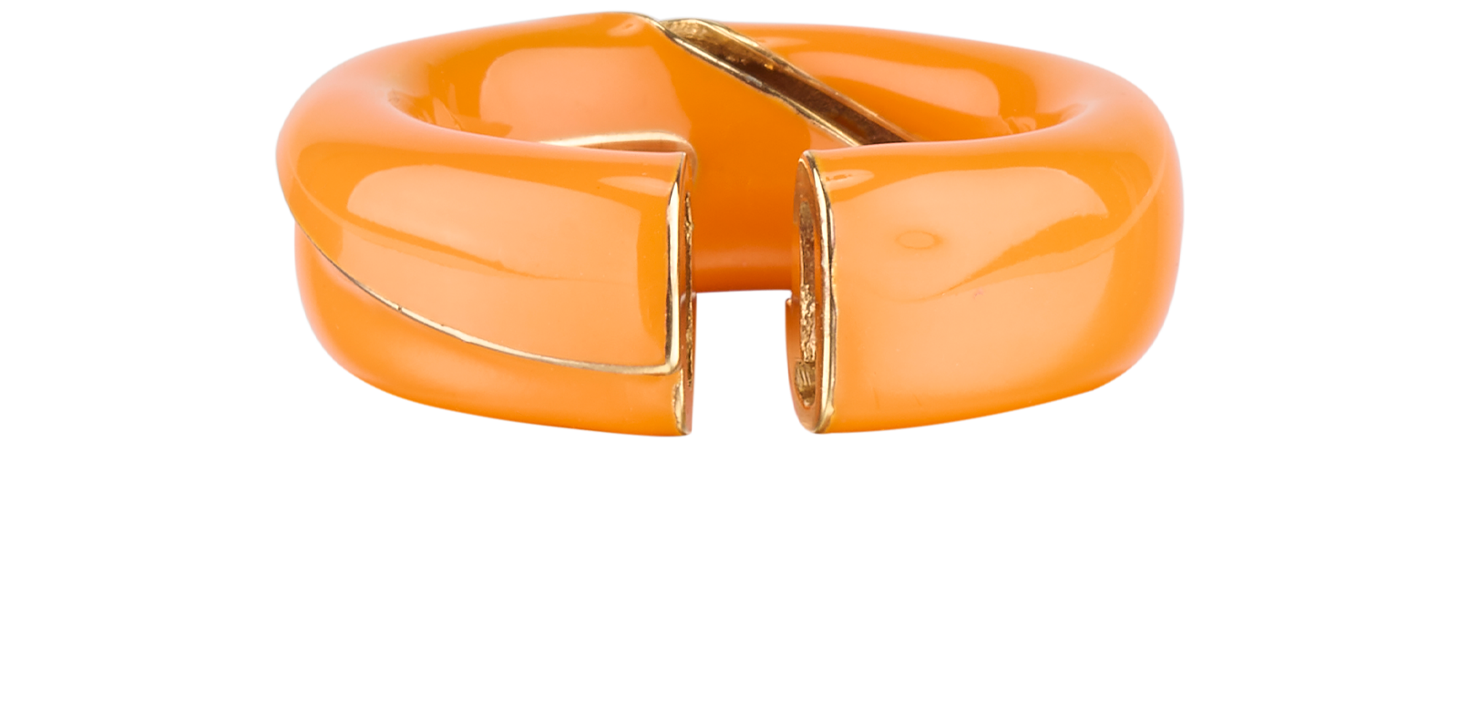 Bottega Veneta Fold Ring, &pound;90, Jewellery, Orange, Enamel Coated Ceramic/Silver, Back view