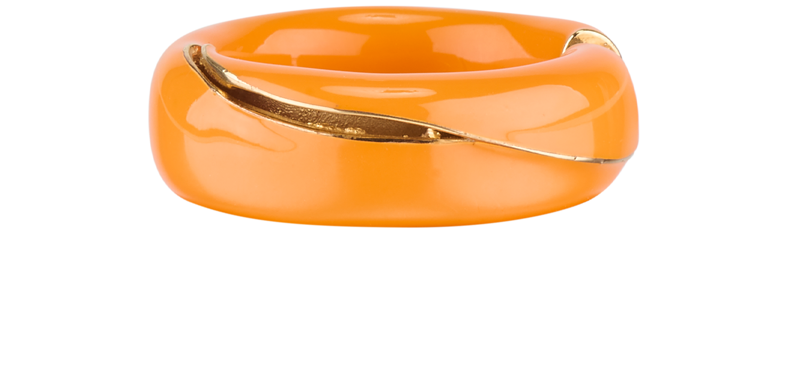 Bottega Veneta Fold Ring, &pound;90, Jewellery, Orange, Enamel Coated Ceramic/Silver, Bottom view