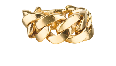 Bottega Veneta Chain Ring, &pound;260, Jewellery, Gold, Sterling Silver/Yellow Gold Plated, Front view