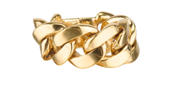 Bottega Veneta Chain Ring, Gold Plated/Silver925, Sz Q, DB/B, 2*