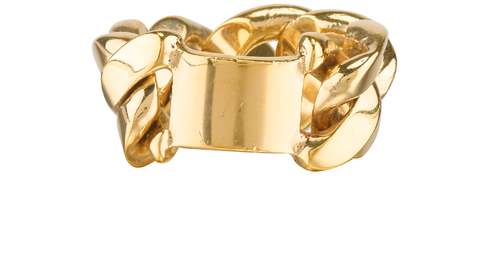Bottega Veneta Chain Ring, &pound;260, Jewellery, Gold, Sterling Silver/Yellow Gold Plated, Back view