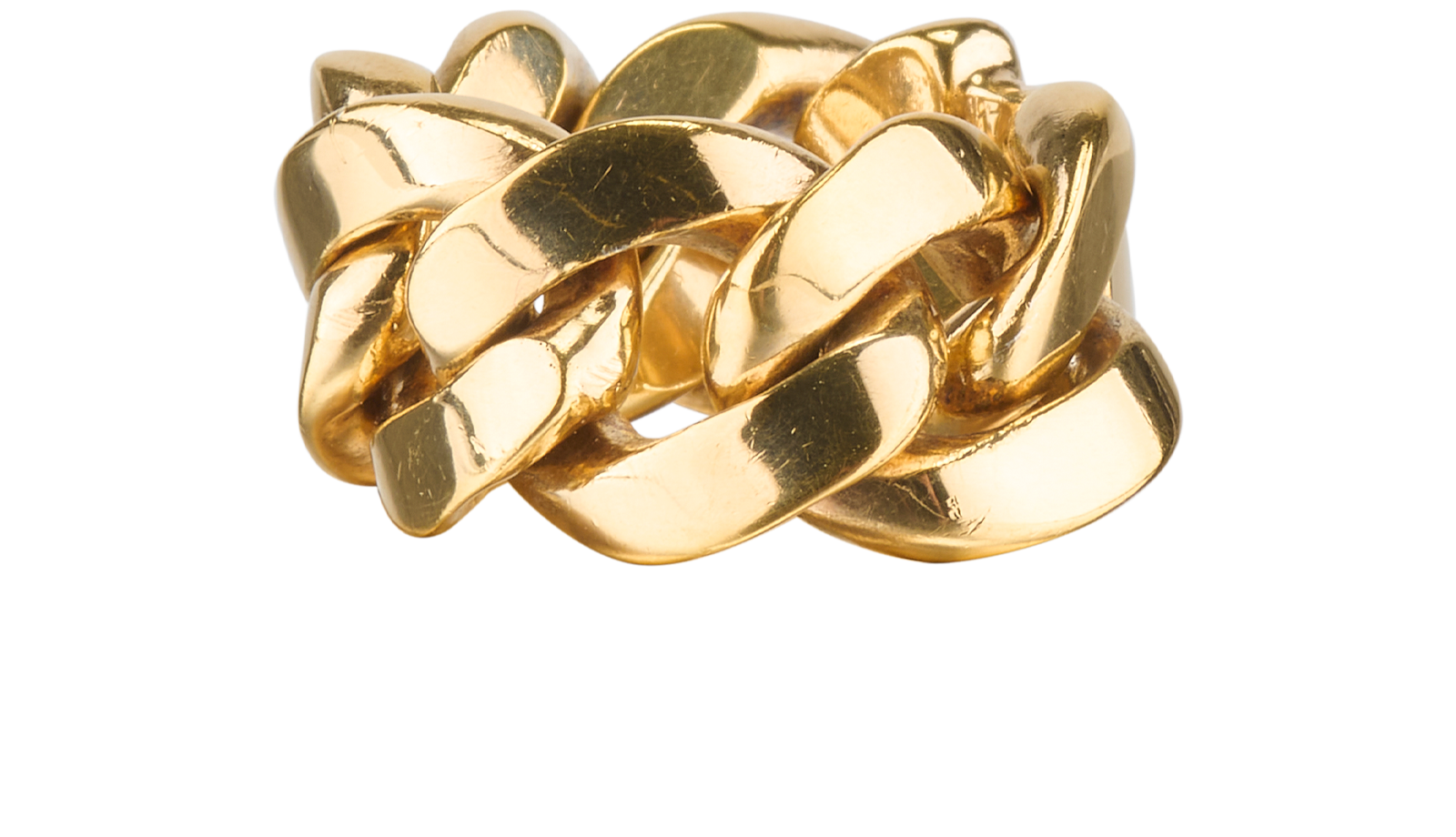 Bottega Veneta Chain Ring, &pound;260, Jewellery, Gold, Sterling Silver/Yellow Gold Plated, Bottom view