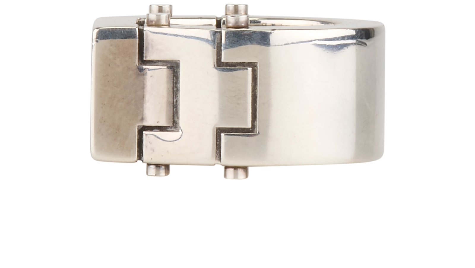 Bottega Veneta Flat Bolt Ring, &pound;150, Jewellery, Silver, Silver, Bottom view