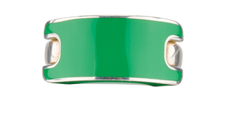 Bottega Veneta Enamel Ring, Silver 925, Green, Sz O-P, DB/B, 3*