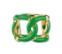 Bottega Veneta Parakeet Chain Ring, &pound;210, Jewellery, Gold/Green, Enamel Coated Ceramic/Silver, Front view