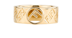 Fendi FF Logo Ring, Brass, Gold, MII, B, 3*