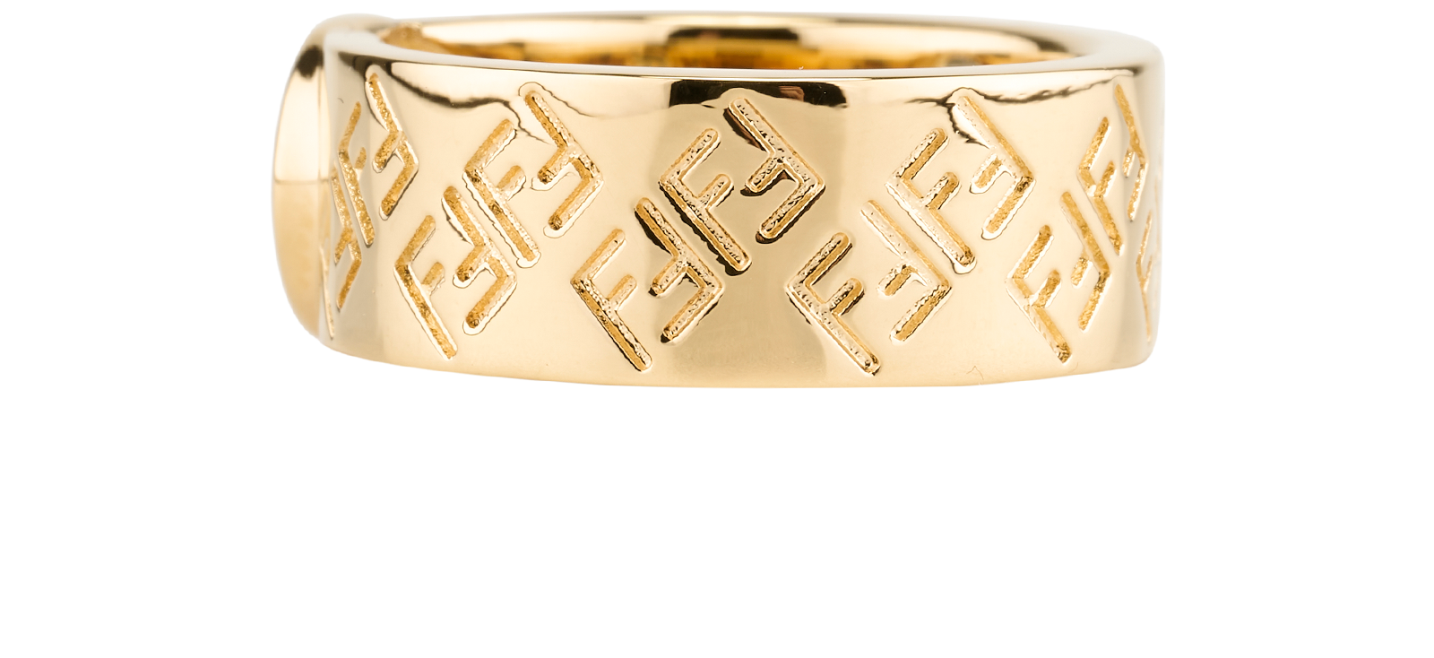 Fendi FF Logo Ring, &pound;195, Jewellery, Gold, Brass, Bottom view