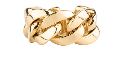 Bottega Veneta Chain Ring, &pound;250, Jewellery, Gold, Yellow Gold, Front view