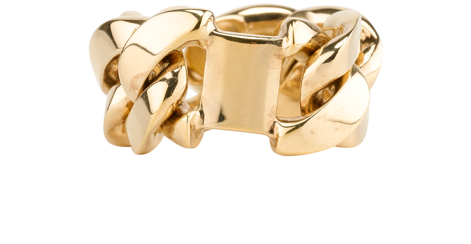 Bottega Veneta Chain Ring, &pound;250, Jewellery, Gold, Yellow Gold, Back view