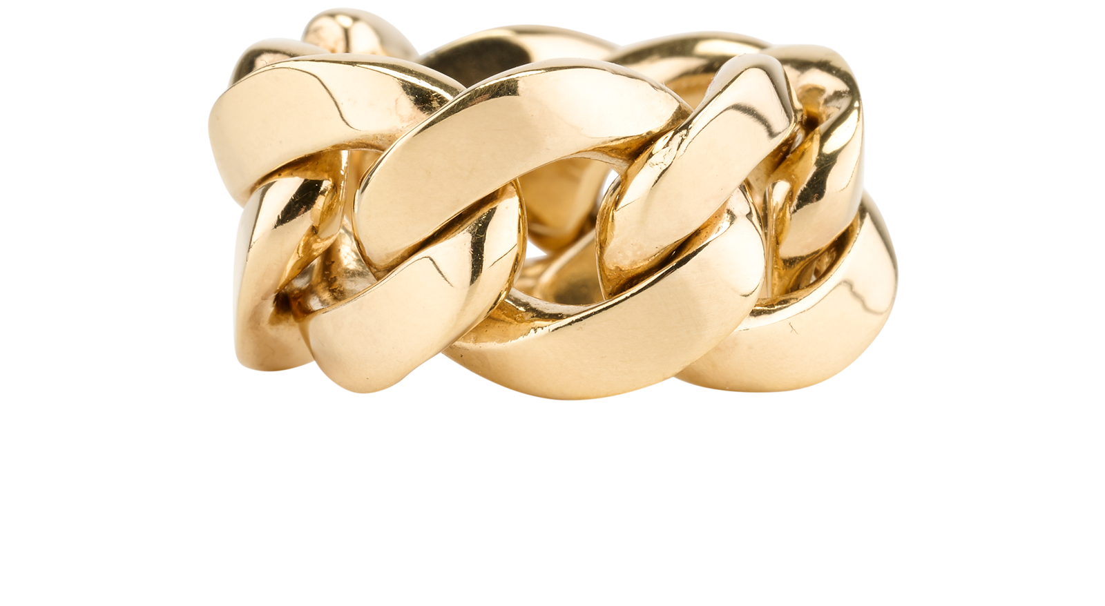Bottega Veneta Chain Ring, &pound;250, Jewellery, Gold, Yellow Gold, Bottom view