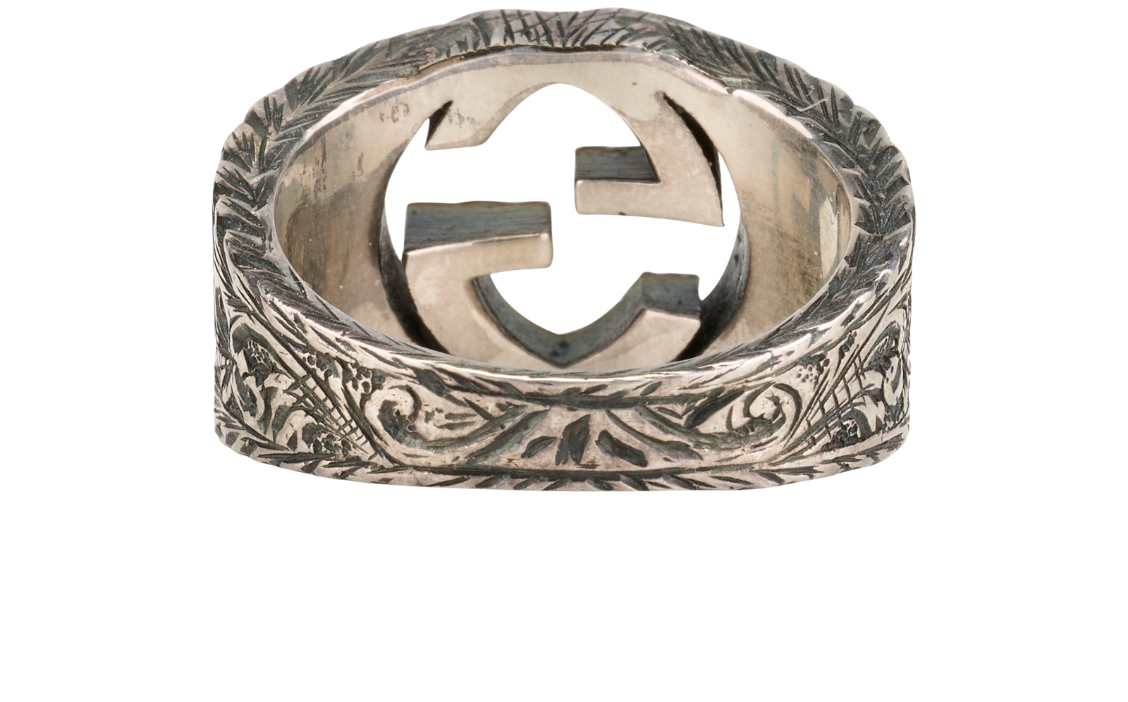 Gucci Interlocking G Ring, &pound;110, Jewellery, Silver, Silver, Back view