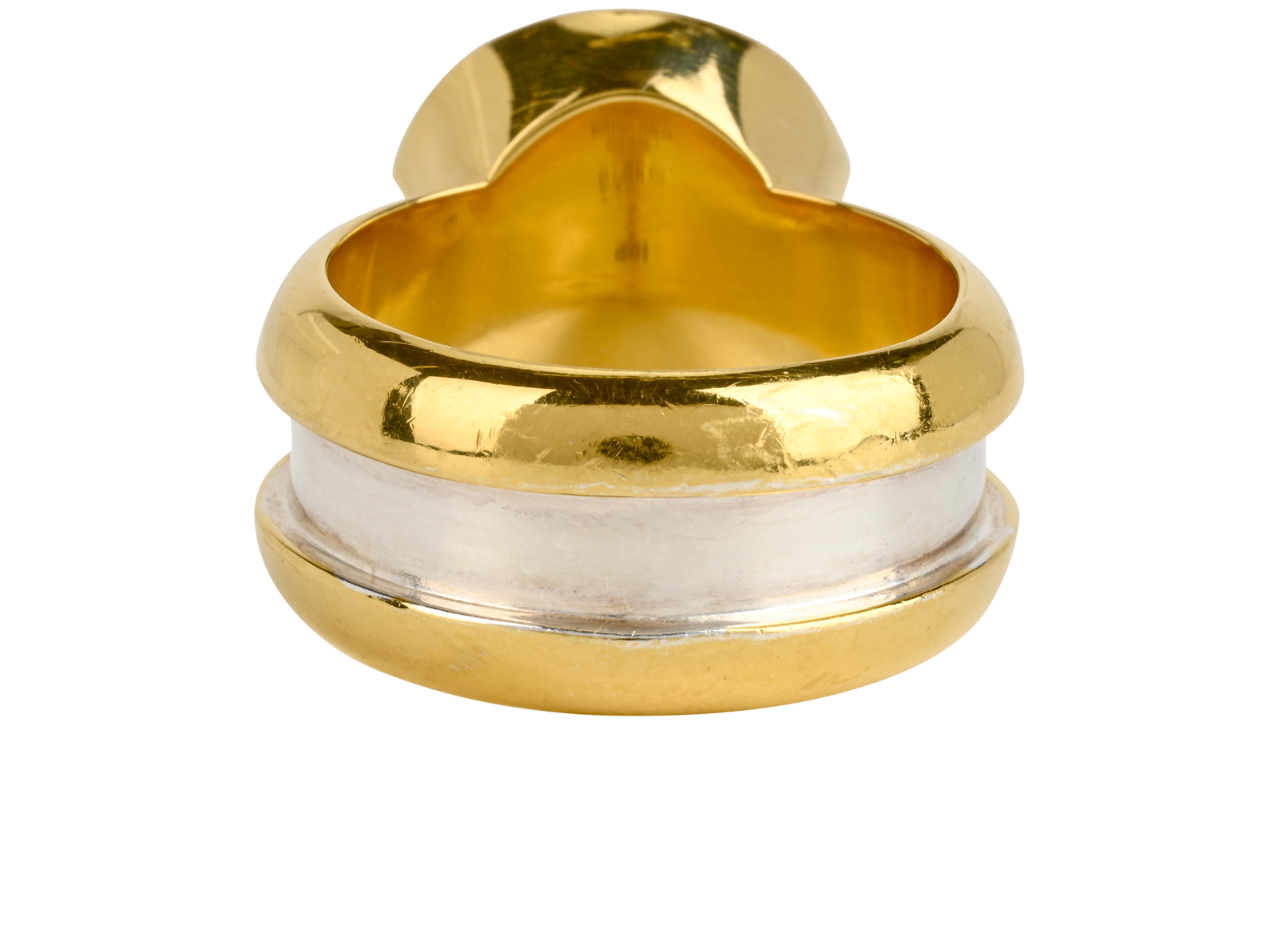 Bottega Veneta Rose Quartz Ellipse Ring, &pound;250, Jewellery, Gold/Silver, Sterling Silver, Back view