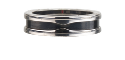 Bulgari B.Zero1 Save the Children Ring, Silver925/Ceramic, Black, Sz W, B,