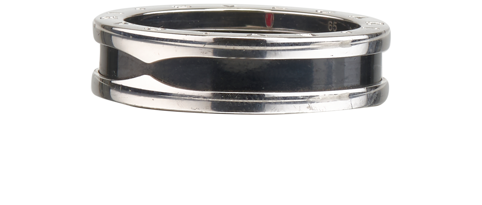 Bulgari B.Zero1 Save the Children Ring, &pound;320, Jewellery, Black, Enamel Coated Ceramic/Silver, Bottom view