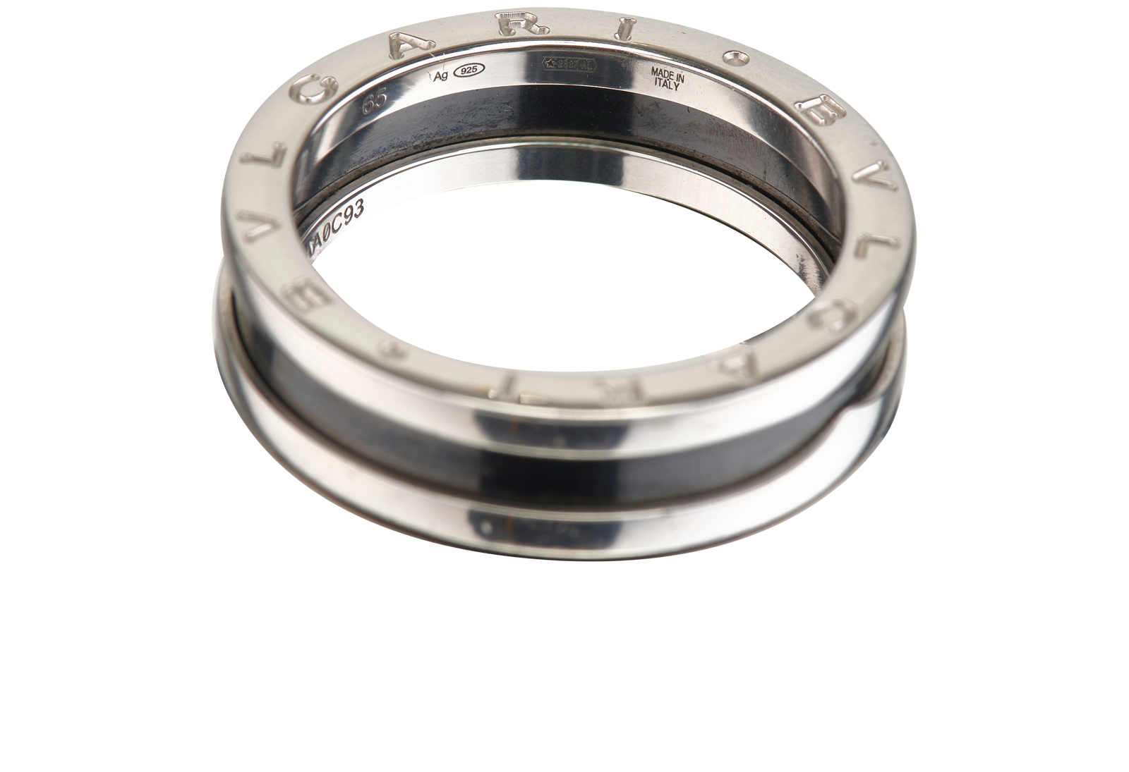 Bulgari B.Zero1 Save the Children Ring, &pound;320, Jewellery, Black, Enamel Coated Ceramic/Silver, Other view