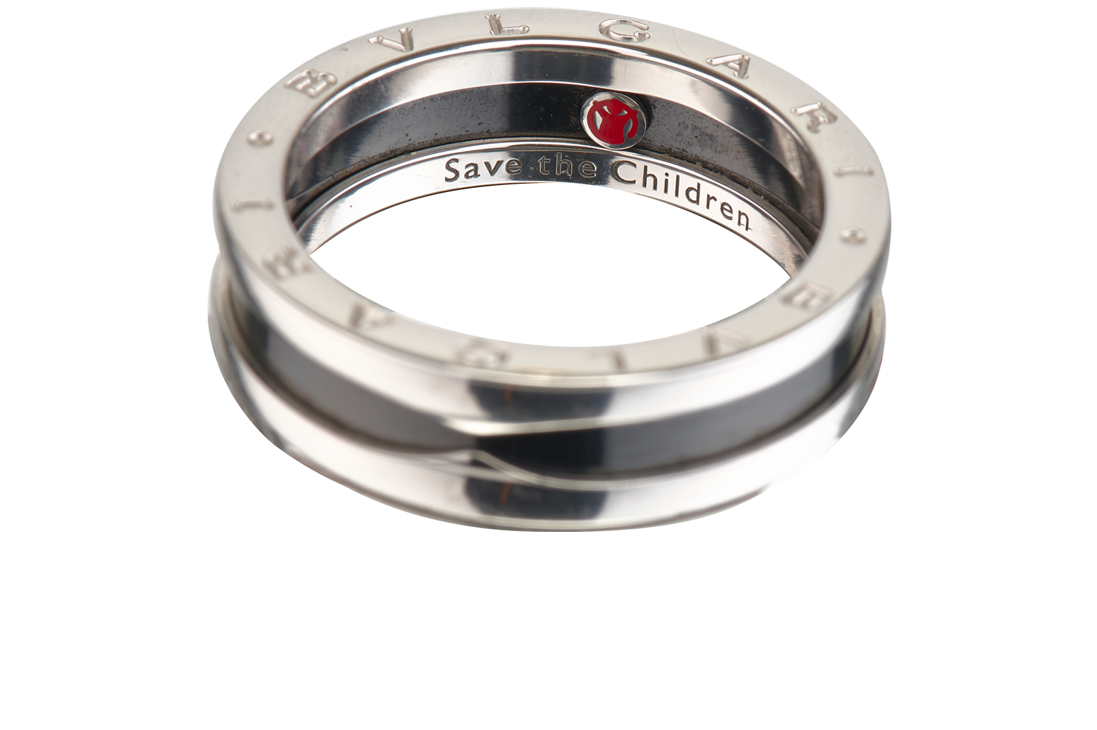 Bulgari B.Zero1 Save the Children Ring, &pound;320, Jewellery, Black, Enamel Coated Ceramic/Silver, Other view