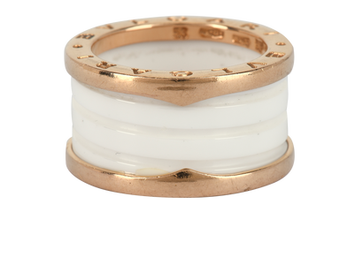 Bulgari B.Zero1 Ring, £1,300, Jewellery, White, Enamel Coated Ceramic/Rose Gold, Front view