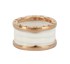 Bulgari B.Zero1 Ring, £1,300, Jewellery, White, Enamel Coated Ceramic/Rose Gold, Front view