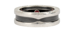Bvlgari B Zero Save The Children Ring, Silver, Blk/ Slvr, Sz 52,PWAL2M,2*