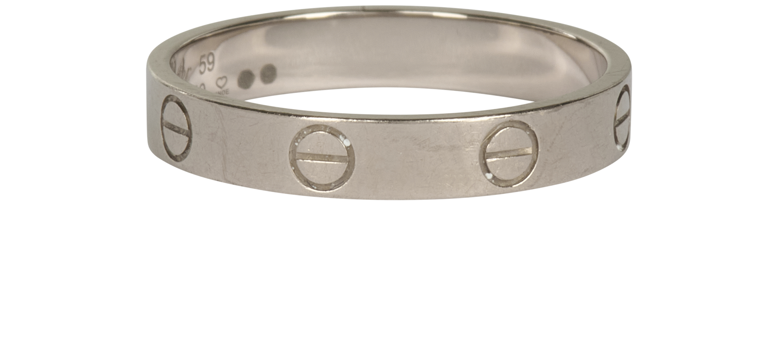 Cartier Love Wedding Band, &pound;695, Jewellery, Silver, Platinum, Side view
