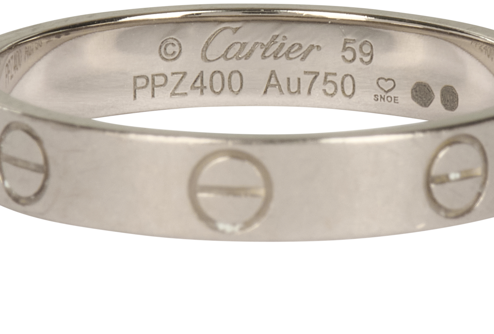 Cartier Love Wedding Band, &pound;695, Jewellery, Silver, Platinum, Other view