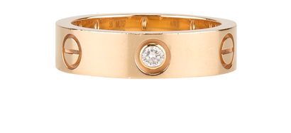Cartier 3 Diamond Love Ring, &pound;2,100, Jewellery, Rose Gold, Rose Gold, Front view