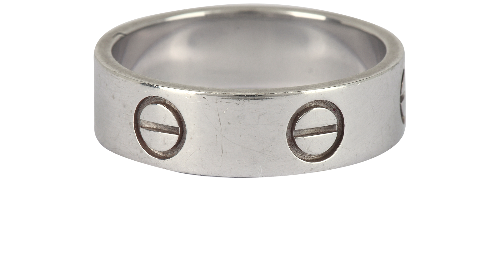 Cartier Classic Love Ring, &pound;850, Jewellery, Silver, White Gold, Back view