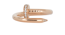 Cartier Classic Juste Un Clou Ring, 18K Rose Gold,FLJ053,Sz L, B/Cert, 3*